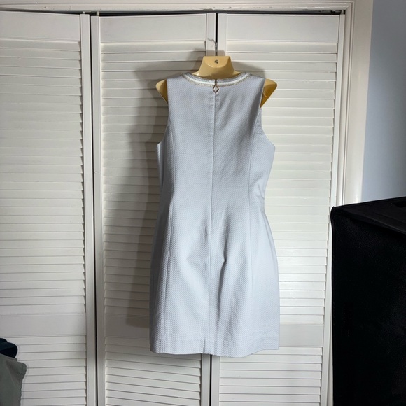 Lilly Pulitzer Mila Shift Dress 12 Seaside Grey Embroidered Cotton Resort - Picture 5 of 9